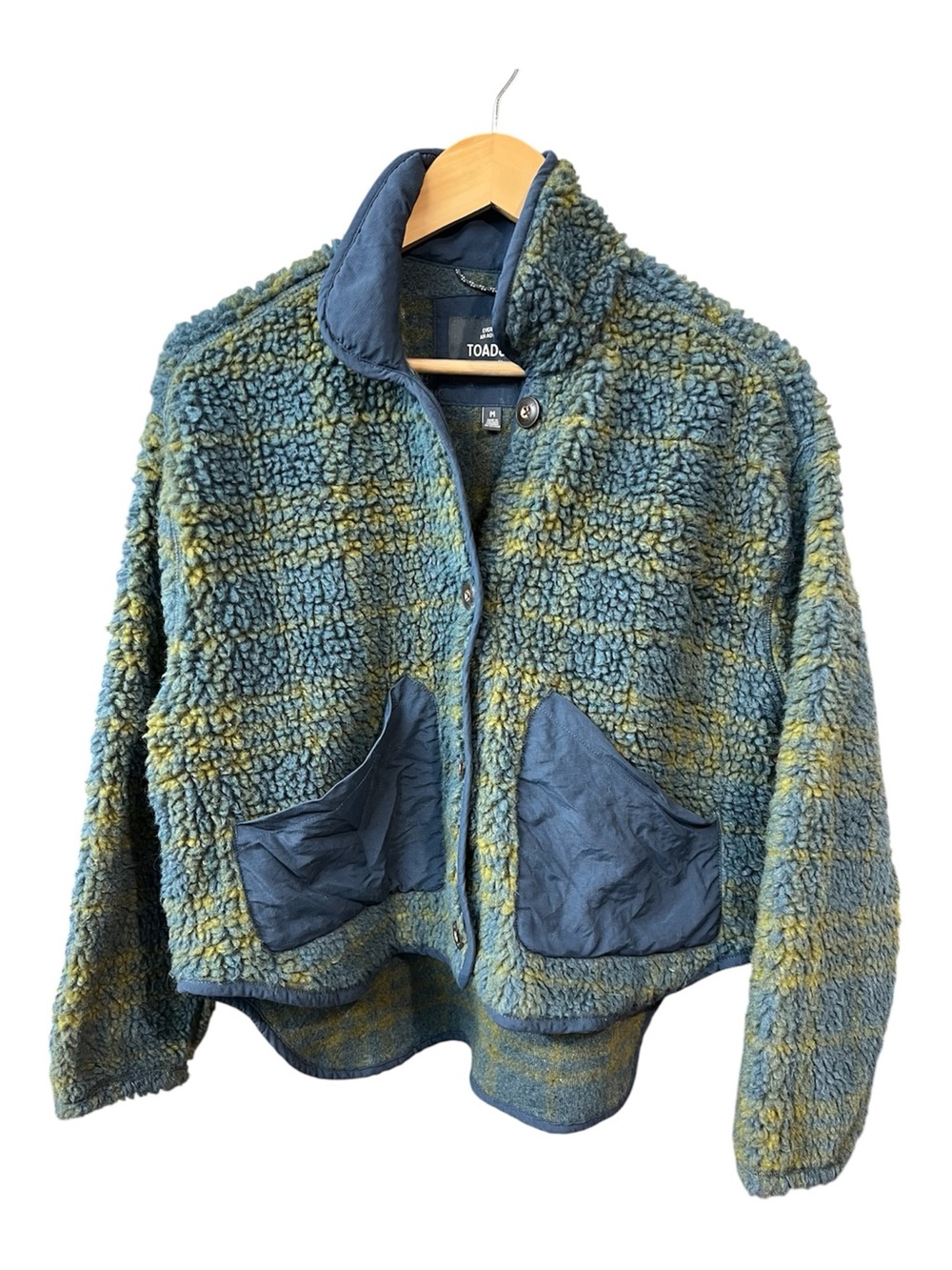 Toad & Co Sespe Sherpa Fleece Jacket Medium Blue Green - Picture 2 of 7